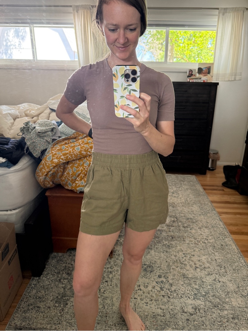 Old Navy Olive Green Pull-On Shorts